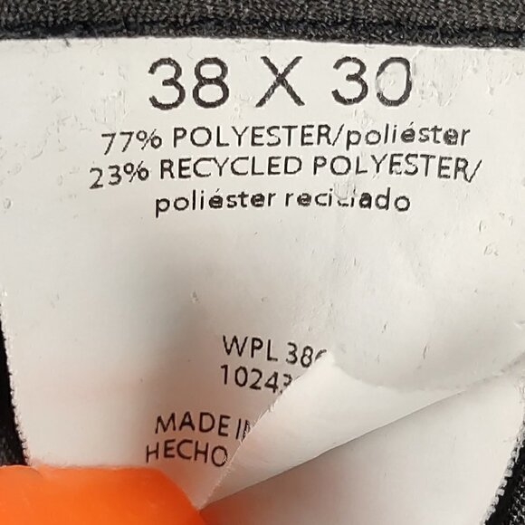 Haggar Stria Classic Fit Flat Front Hidden Expandable Waist  Black Slacks 38X30 - Picture 10 of 11